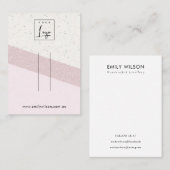 Rosa, weiße Glitzer Keramik Haarklammer Logo Visitenkarte (Vorne/Hinten)