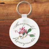 Rosa Weiße Grüne Hübsch Honeysuckle Schlüsselanhänger (Vorderseite)