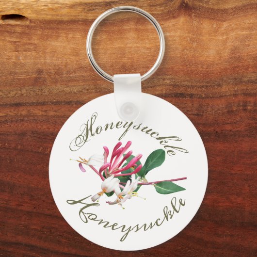 Rosa Weiße Grüne Hübsch Honeysuckle Schlüsselanhänger (Vorderseite)