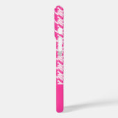 Rosa-weiße Hahnentrittmuster-Muster Case-Mate iPhone Hülle (Rückseite / Links)