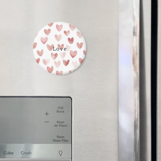 Rosa Weiße Herzen Liebe Magnet (In Situ (Kühlschrank))