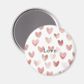 Rosa Weiße Herzen Liebe Magnet (Vorderseite/Rückseite)