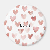 Rosa Weiße Herzen Liebe Magnet (Vorne)