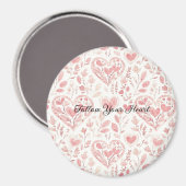 Rosa Weiße Herzen Magnet (Vorderseite/Rückseite)