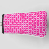 Rosa Weiße Herzen Muster Golf Headcover (Vorderseite)