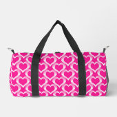 Rosa Weiße Herzen Muster Klein Duffle Bag (Vorderseite)