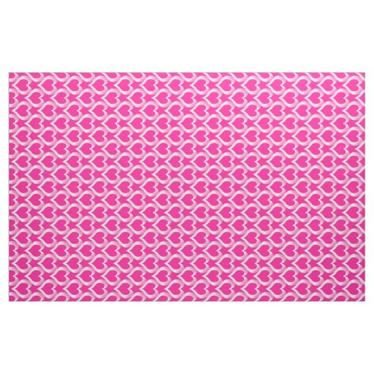 Rosa Weiße Herzen Muster Stoff (Fat Quarter (45,7 x 55,9 cm))