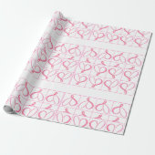 Rosa Weiße Herzen Romantik Einfach Geschenkpapier (Ungerollt)