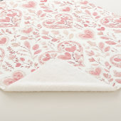 Rosa Weiße Herzen Sherpadecke (3/4)
