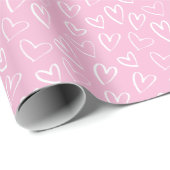 Rosa-weiße Herzmuster des Babys Geschenkpapier (Rolleneckpunkt)