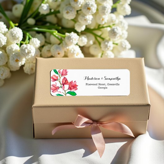 Rosa weiße Hochzeitsblumenadresse