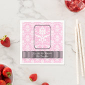 Rosa-weiße Hochzeitsklee Serviette (Beispiel)