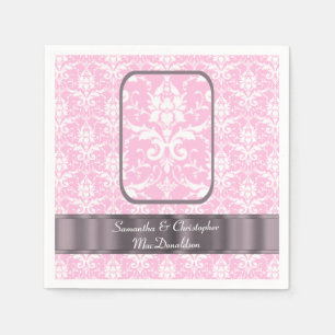 Rosa-weiße Hochzeitsklee Serviette