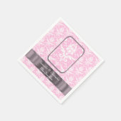 Rosa-weiße Hochzeitsklee Serviette (Ecke)