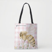 Rosa Weiße Honigbiene Tasche (Vorderseite)