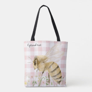 Rosa Weiße Honigbiene Tasche