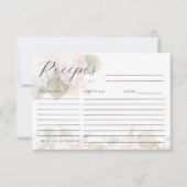 Rosa Weiße Hortensien Elegante Rezeptkarte RSVP Karte (Vorderseite)