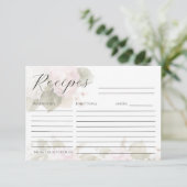 Rosa Weiße Hortensien Elegante Rezeptkarte RSVP Karte (Stehend Vorderseite)