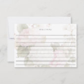 Rosa Weiße Hortensien Elegante Rezeptkarte RSVP Karte (Rückseite)