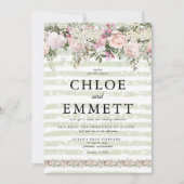 Rosa-weiße Hydrangea-Hochzeit Einladung (Vorderseite)