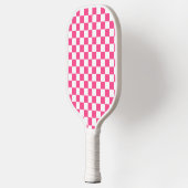 Rosa-weiße Karooptik Pickleball Schläger (Links)