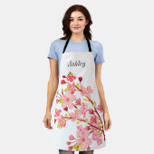 Rosa weiße Kirschblüten Blumen Chic Schürze (Getragen)