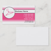 Rosa weiße Kleiderbügel Visitenkarten Visitenkarte (Vorne/Hinten)