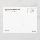 Rosa/weiße Knettofotografie Postkarte (Rückseite)