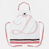 Rosa-weiße Koch Backen mit ihrem Namen Schürze (Vorderseite)