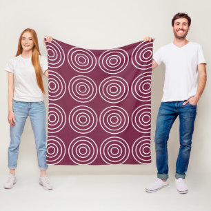 Rosa Weiße Konzentrische Kreise Geometrisches Must Fleecedecke