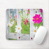 Rosa-weiße Kosmos-Blume Mousepad (Mit Mouse)