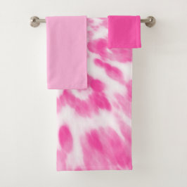 rosa-weiße Krawatte gefärbt Badhandtuch Set