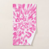 rosa-weiße Krawatte gefärbt Badhandtuch Set (Handtuch)