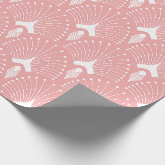 Rosa-weiße Kunstform-Deko Geschenkpapier (Ecke)