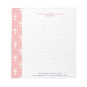 Rosa-weiße Kunstform-Deko Notizblock (Vorderseite)