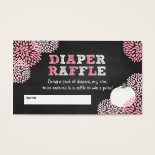 Rosa weiße Kürbis-Babyparty Rafflekarten
