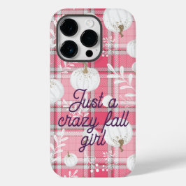 Rosa-weiße Kürbisgestaltung mit lustigem Text Case-Mate iPhone 14 Pro Hülle