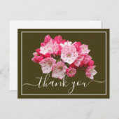 Rosa-weiße Laurel-Oliven zurück Danke Postkarte (Vorne/Hinten)