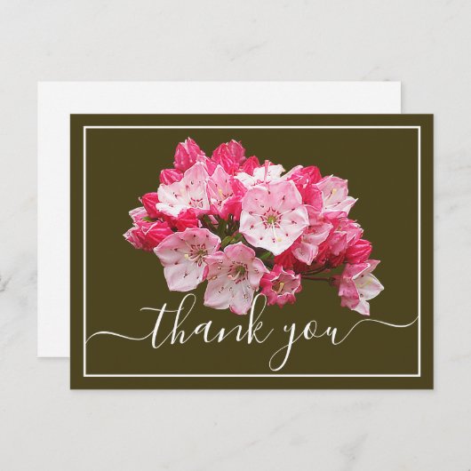 Rosa-weiße Laurel-Oliven zurück Danke Postkarte (Vorne/Hinten)