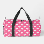 Rosa Weiße Liebe Herzdesign Duffle Bag (Rückseite)