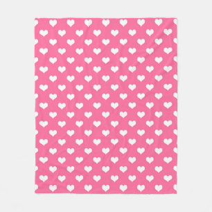 Rosa Weiße Liebe Herzdesign Fleecedecke