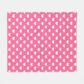 Rosa Weiße Liebe Herzdesign Fleecedecke (Vorderseite (Horizontal))