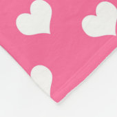 Rosa Weiße Liebe Herzdesign Fleecedecke (Ecke)