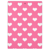 Rosa Weiße Liebe Herzdesign Klemmbrett (Rückseite)