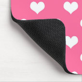Rosa Weiße Liebe Herzdesign Mousepad (Ecke)