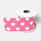 Rosa Weiße Liebe Herzdesign Satinband (Spule)