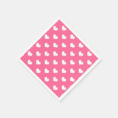 Rosa Weiße Liebe Herzdesign Serviette (Ecke)