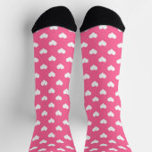 Rosa Weiße Liebe Herzdesign Socken (Oben)