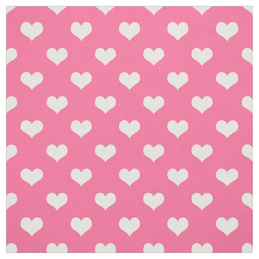Rosa Weiße Liebe Herzdesign Stoff (Muster)