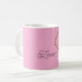 Rosa Weiße Liebes Engel Kaffeetasse (Vorderseite Links)